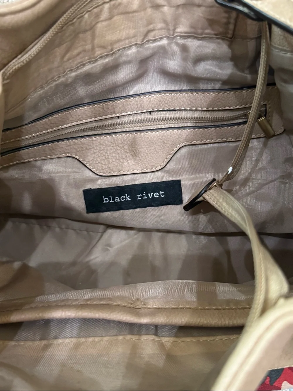 Black Rivet Faux Leather Floral Shoulder Bag. $45